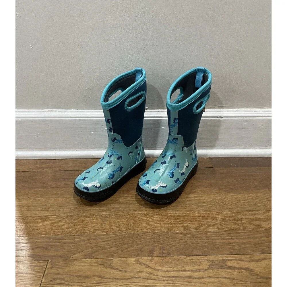 Bogs Boots Classic Blue Unicorn Waterproof Insulated Winter Snow Youth 2 EUR 33